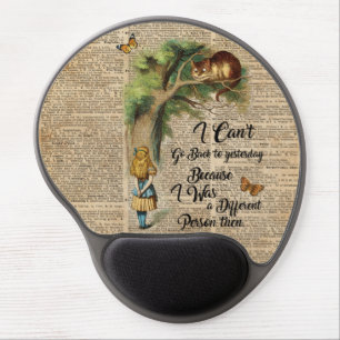 Alice and Cheshire Cat Quote Dictionary Art Gel Mouse Pad