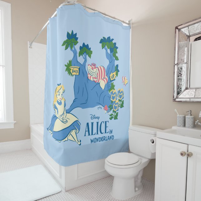 Alice and Cheshire Cat Shower Curtain (In Situ)