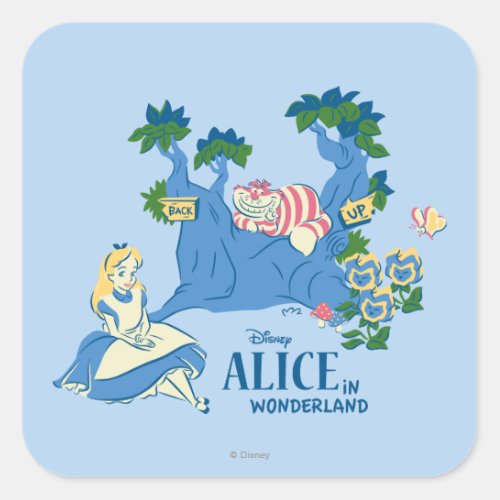 Alice and Cheshire Cat Square Sticker
