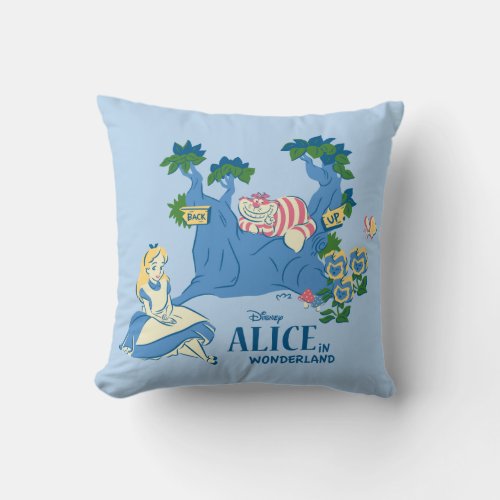 Alice and Cheshire Cat Throw Pillow