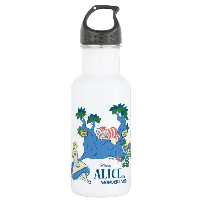 Alice and Cheshire Cat Water Bottle (Front)