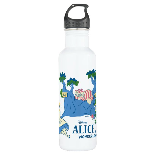 Alice and Cheshire Cat Water Bottle (Front)