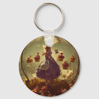 Alice and Cupcakes Fantasy Keychain