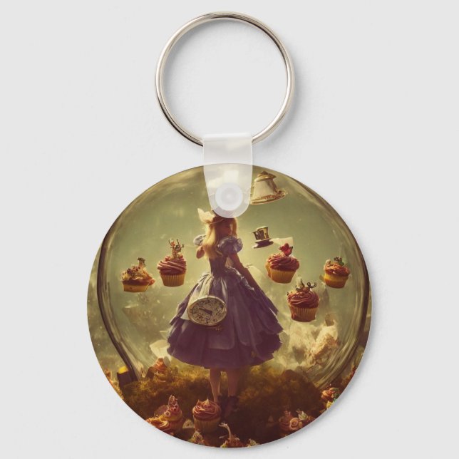 Alice and Cupcakes Fantasy Keychain (Front)