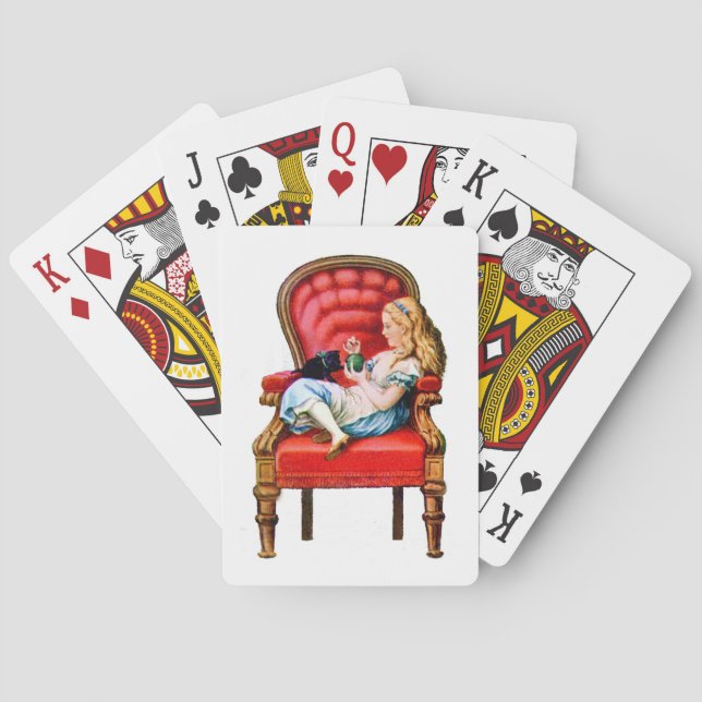 Alice and Dinah from Through The Looking Glass Poker Cards (Back)