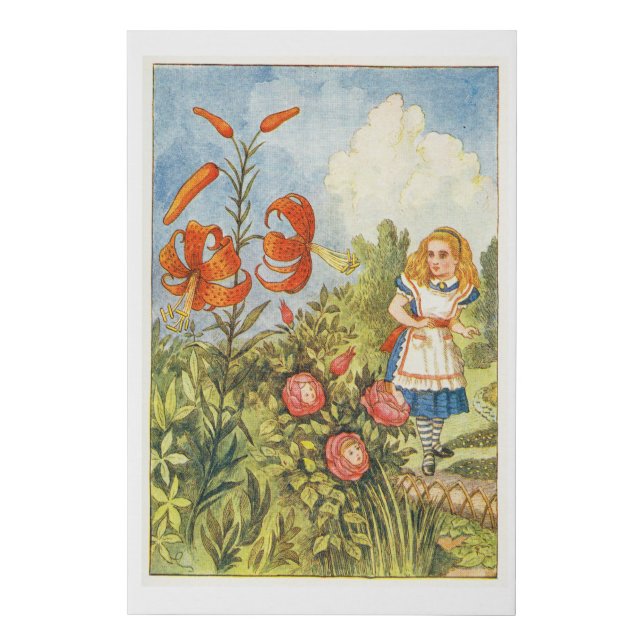 Alice and flowers faux canvas print (Front)