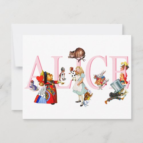 ALICE AND FRIENDS PERSONALIZED INVITATION