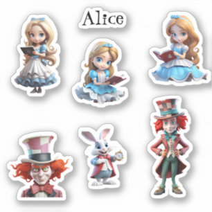 Alice and Friends Custom-Cut Vinyl Stickers