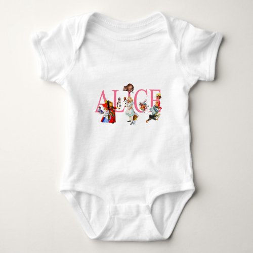 ALICE AND FRIENDS FROM WONDERLAND BABY BODYSUIT