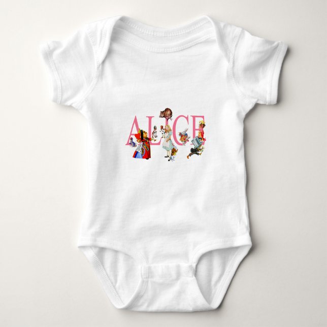 ALICE AND FRIENDS FROM WONDERLAND BABY BODYSUIT (Front)