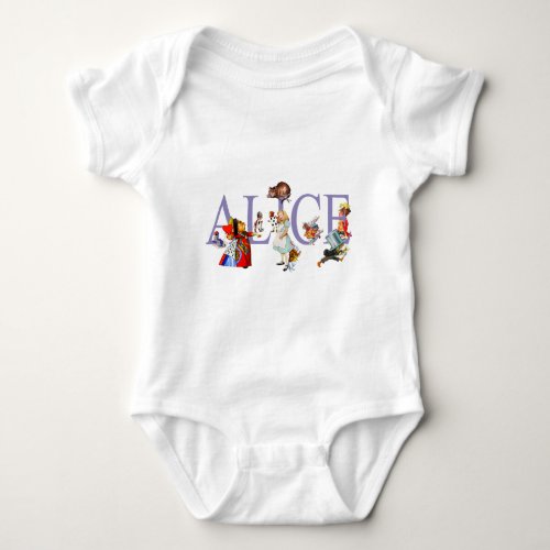 ALICE AND FRIENDS IN WONDERLAND BABY BODYSUIT