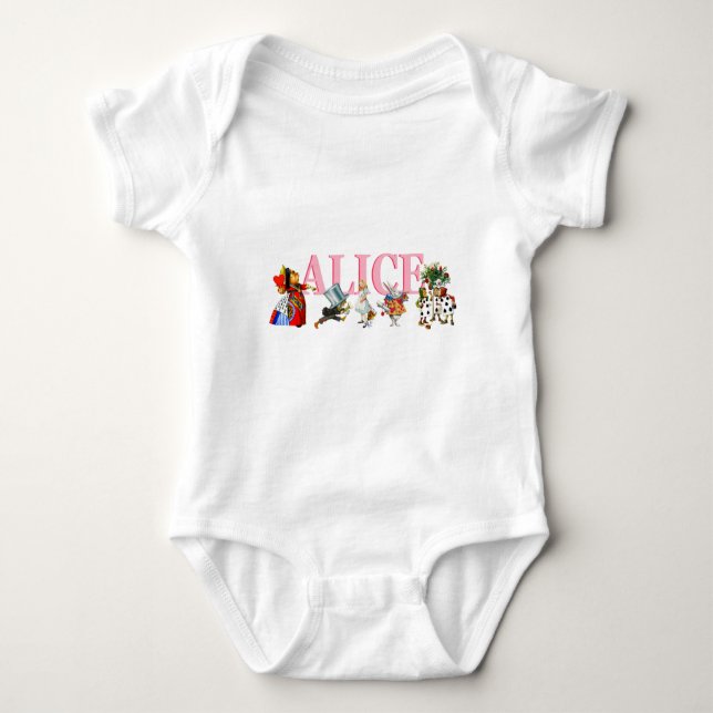Alice and Friends in Wonderland Baby Bodysuit (Front)