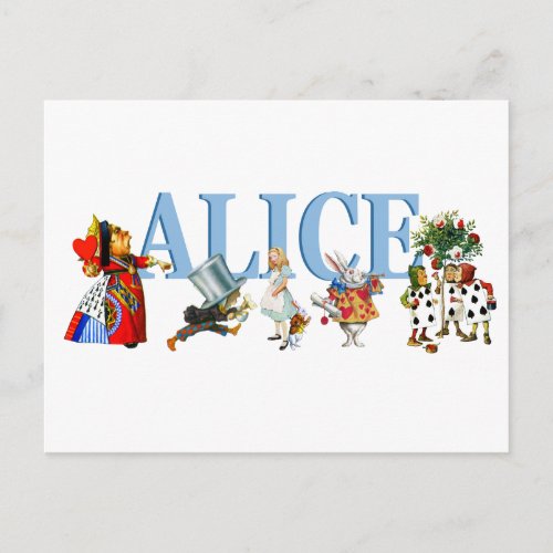 Alice and Friends in Wonderland Postcard