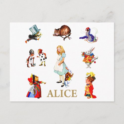 Alice and Friends in Wonderland Postcard