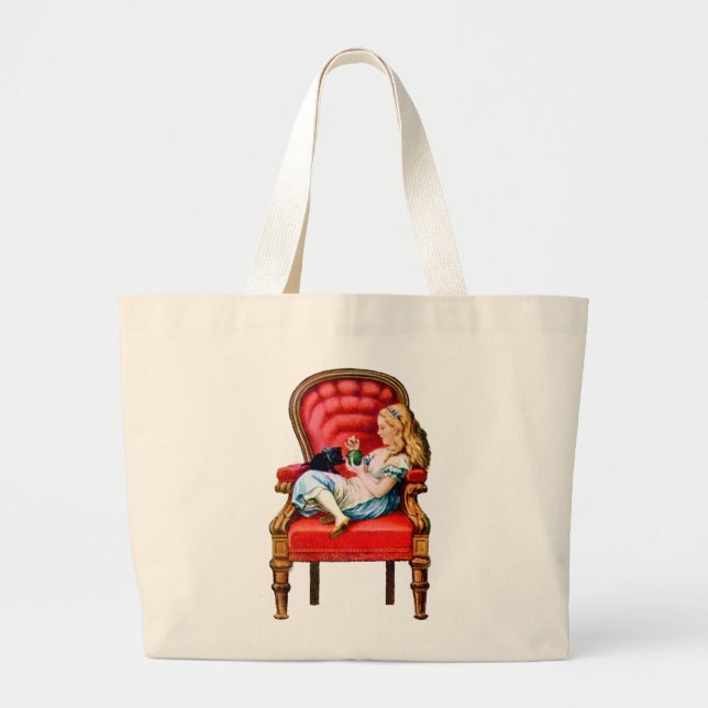 ALICE AND HER CAT, DINAH LARGE TOTE BAG (Front)
