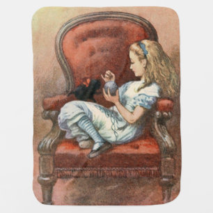 Alice and her kitten baby blanket