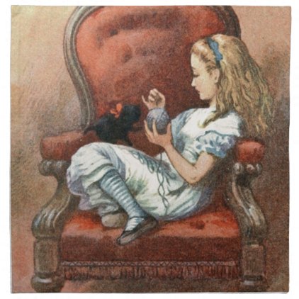 Alice and her Kitten Cloth Napkin