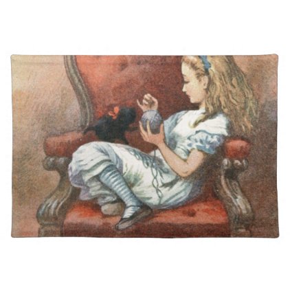 Alice and her Kitten Cloth Placemat