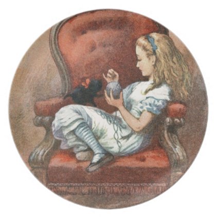 Alice and her Kitten Dinner Plate