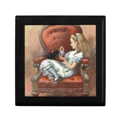 Alice and her Kitten Jewelry Box