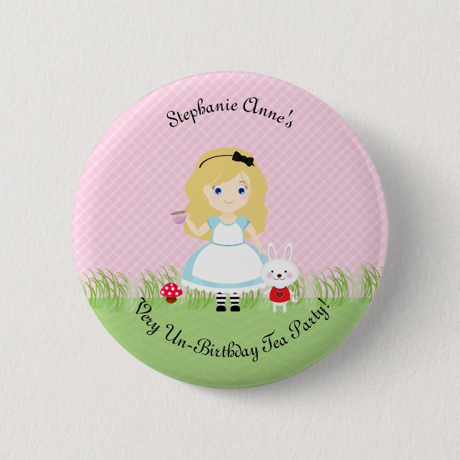 Alice and Her Tea Party Button (Front)
