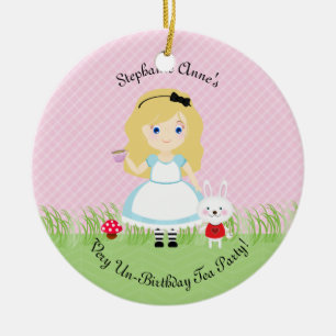 Alice and Her Tea Party Ceramic Ornament