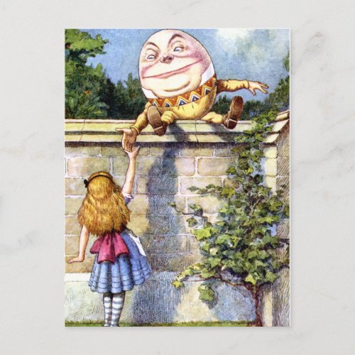 Alice and Humpty Dumpty in Wonderland Postcard