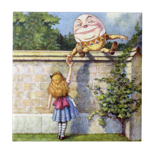 Alice and Humpty Dumpty in Wonderland Tile