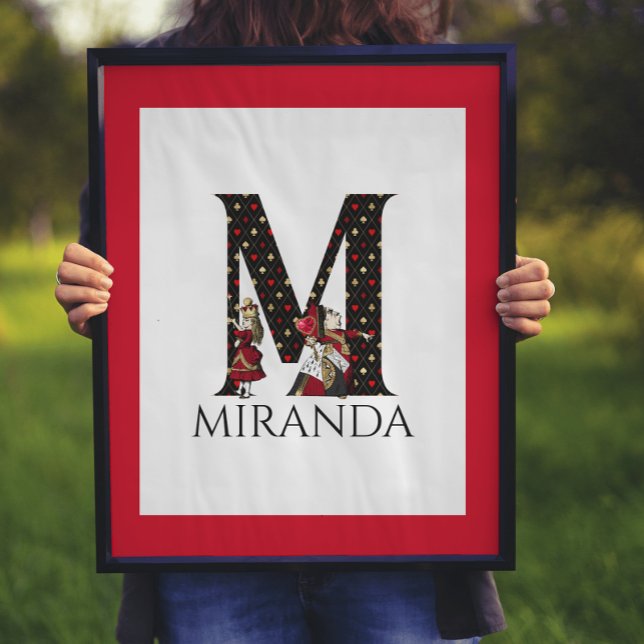 Alice and Queen Illustrated Letter M Wall Print (Creator Uploaded)