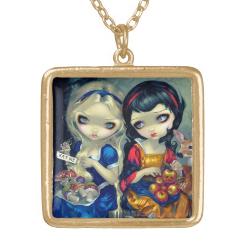"Alice and Snow White" Gold Plated Necklace