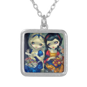"Alice and Snow White" Silver Plated Necklace