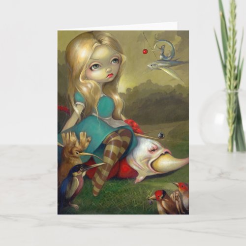 Alice and the Bosch Birds Greeting Card