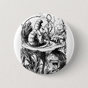 Alice and the Caterpillar Button