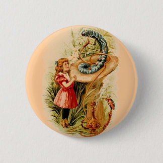Alice and the Caterpillar Button