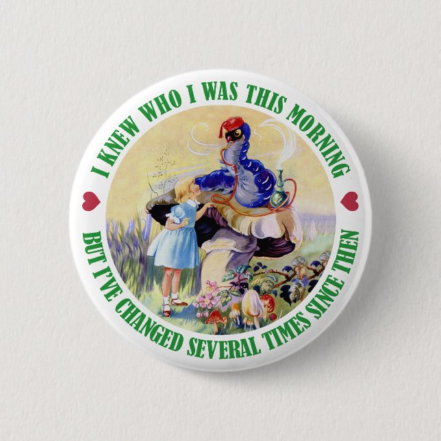 ALICE AND THE CATERPILLAR BUTTON (Front)