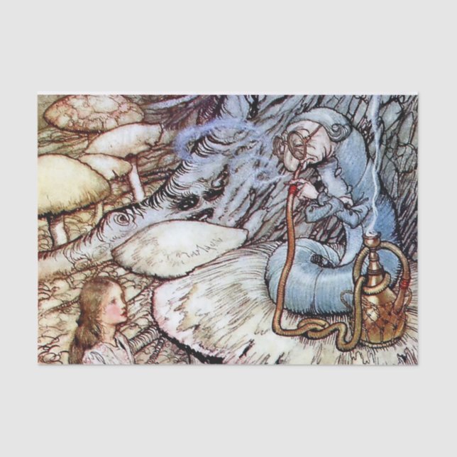 “Alice and the Caterpillar” by Arthur Rackham Tissue Paper (Front)
