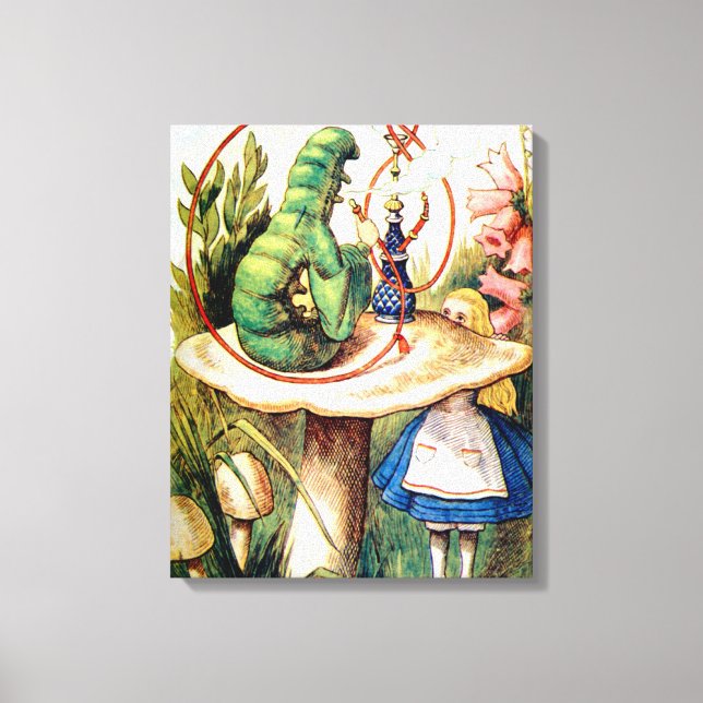 Alice and the Caterpillar in Wonderland Canvas Print (Front)