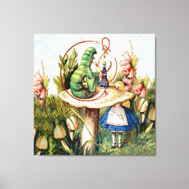 Alice and the Caterpillar in Wonderland Canvas Print (Front)