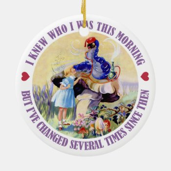Alice And The Caterpillar In Wonderland Ceramic Ornament by All_Around_Alice at Zazzle