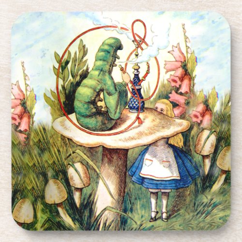 Alice and the Caterpillar in Wonderland Drink Coaster