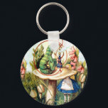 Alice and the Caterpillar in Wonderland Keychain<br><div class="desc">Alice and the Caterpillar in Wonderland</div>