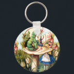 Alice and the Caterpillar in Wonderland Keychain<br><div class="desc">Alice and the Caterpillar in Wonderland</div>