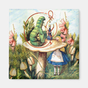 Alice and the Caterpillar in Wonderland Magnet