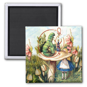 Alice and the Caterpillar in Wonderland Magnet