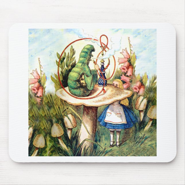 Alice and the Caterpillar in Wonderland Mouse Pad (Front)