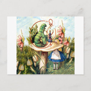 Alice and the Caterpillar in Wonderland Postcard
