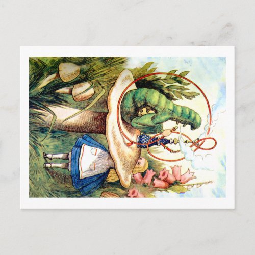 Alice and the Caterpillar in Wonderland Postcard