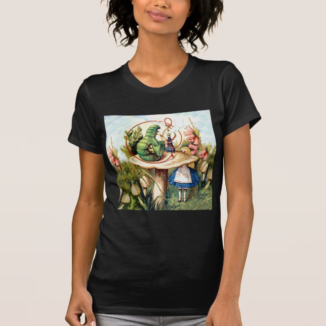 Alice and the Caterpillar in Wonderland T-Shirt (Front)