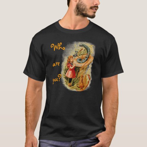 Alice and the Caterpillar Mens Dark T_shirt