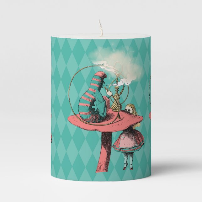 Alice and the Caterpillar Pillar Candle (Front)